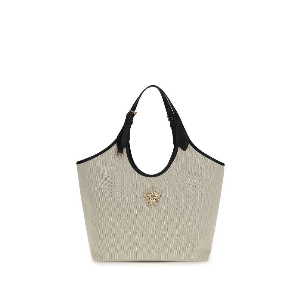 Bolsa de Ombro Versace Bege de Algodão