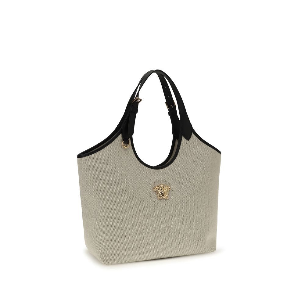 Bolsa de Ombro Versace Bege de Algodão