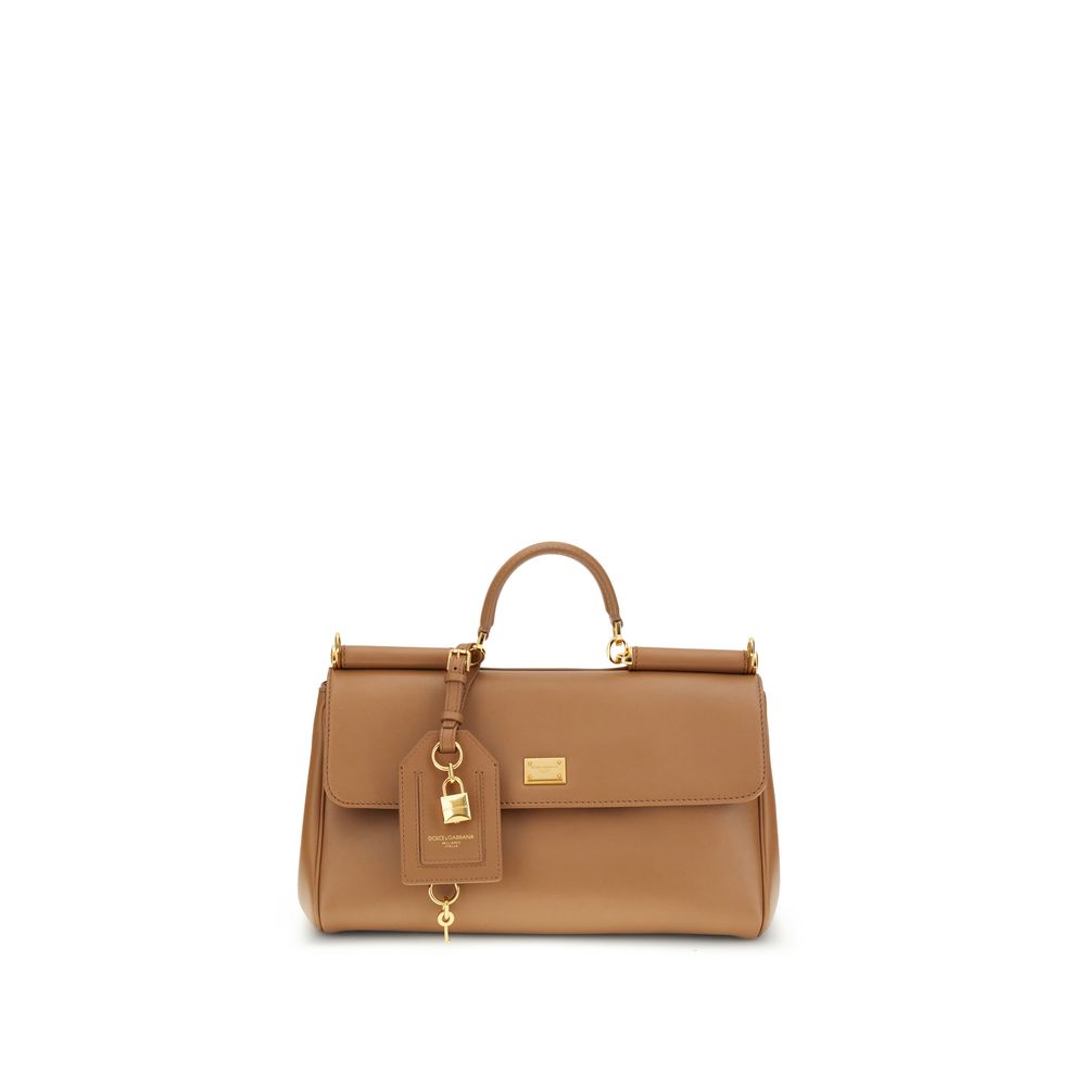Dolce & Gabbana Bolsa de Ombro de Couro de Bezerro Bege Bos Taurus