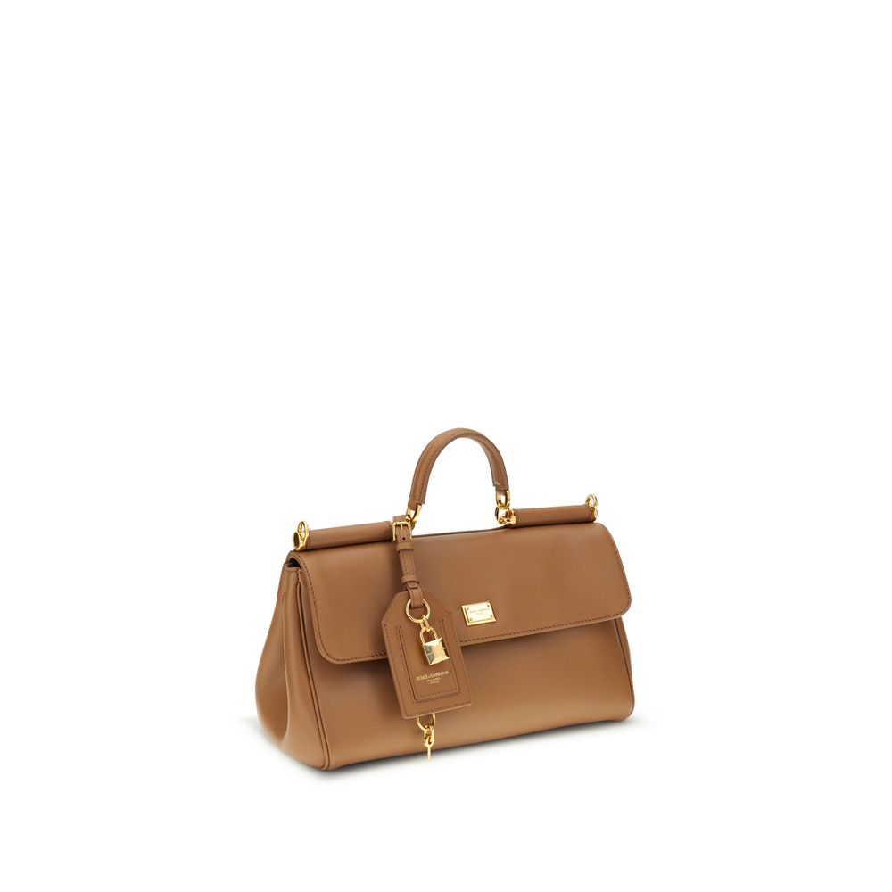 Dolce & Gabbana Bolsa de Ombro de Couro de Bezerro Bege Bos Taurus