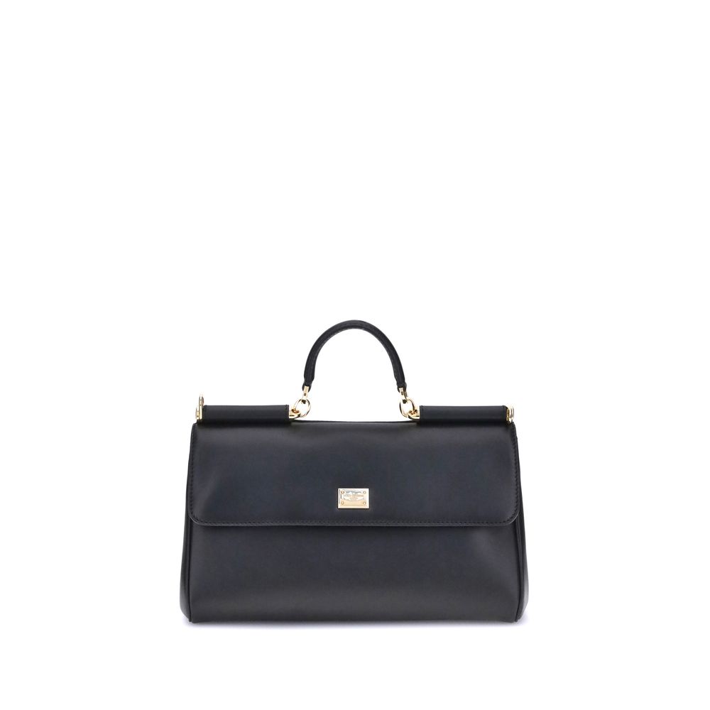 Bolsa de Ombro Dolce & Gabbana de Couro de Bezerro Preto Bos Taurus