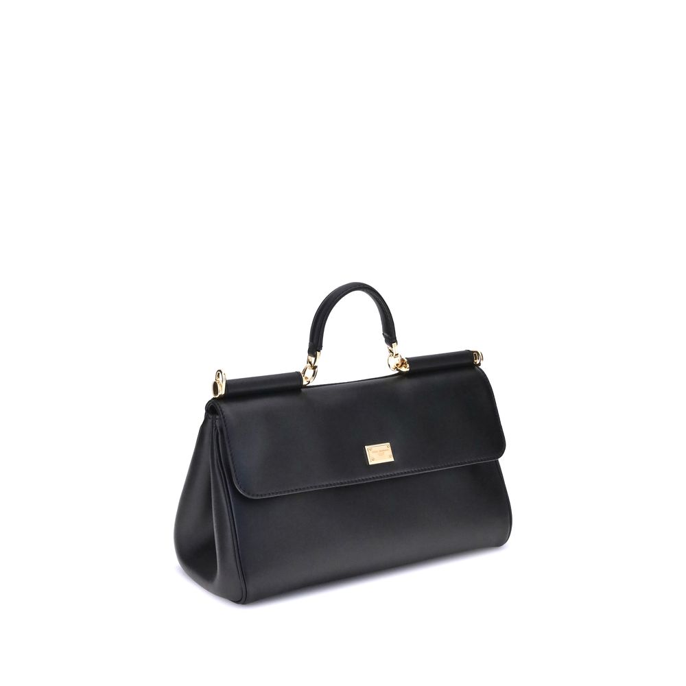 Bolsa de Ombro Dolce & Gabbana de Couro de Bezerro Preto Bos Taurus