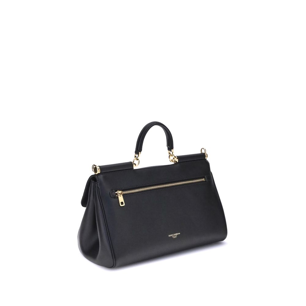 Bolsa de Ombro Dolce & Gabbana de Couro de Bezerro Preto Bos Taurus