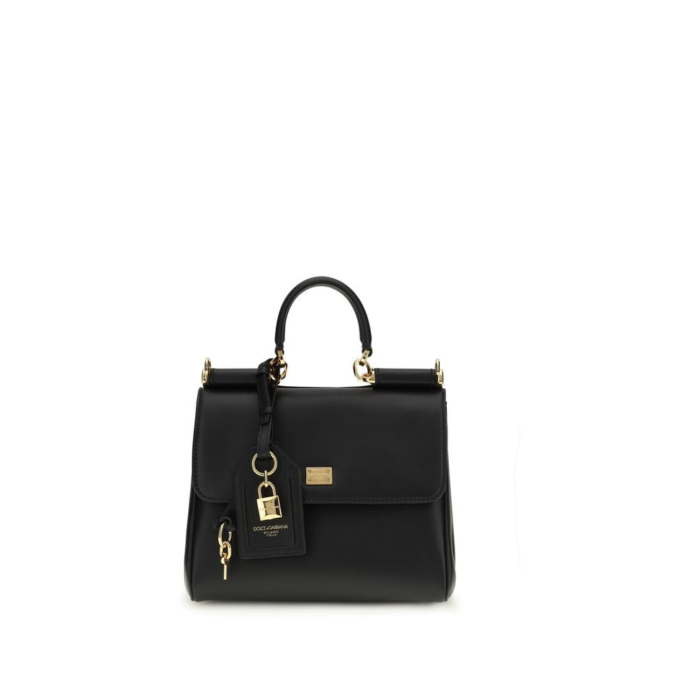 Dolce & Gabbana Bolsa de Ombro Bos Taurus em Couro de Bezerro Preta