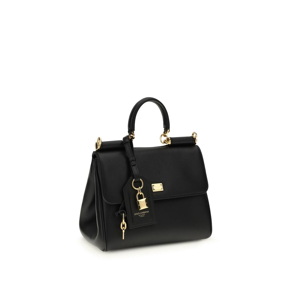 Dolce & Gabbana Bolsa de Ombro Bos Taurus em Couro de Bezerro Preta