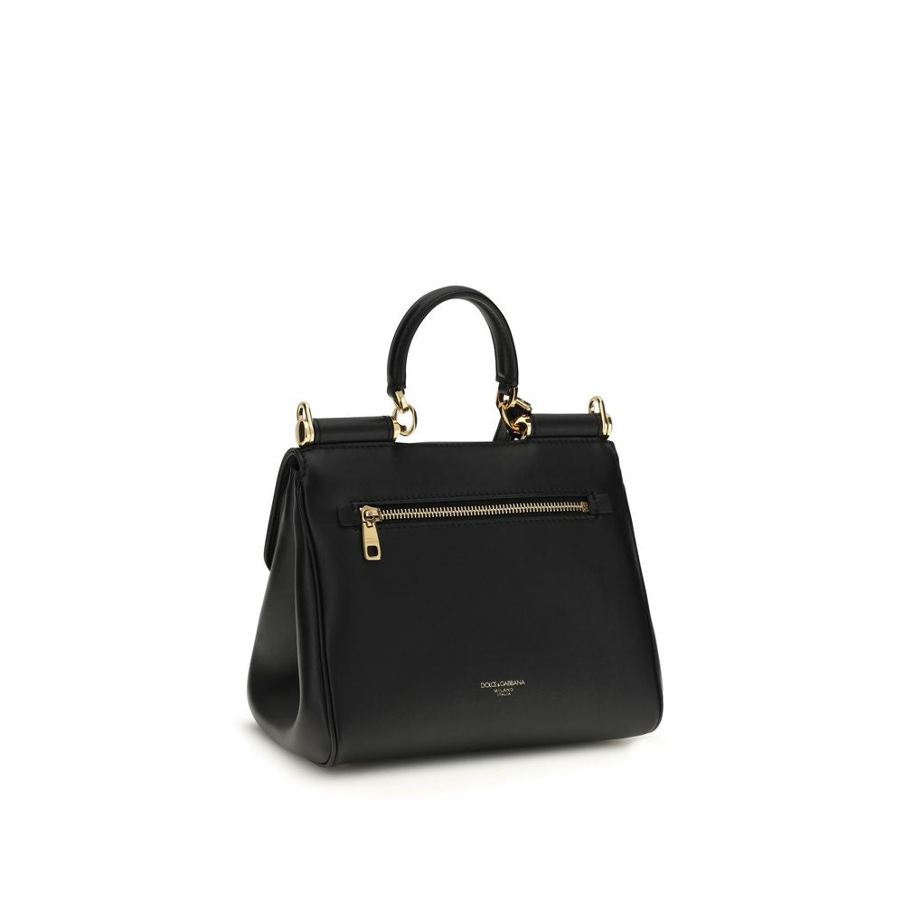 Dolce & Gabbana Bolsa de Ombro Bos Taurus em Couro de Bezerro Preta