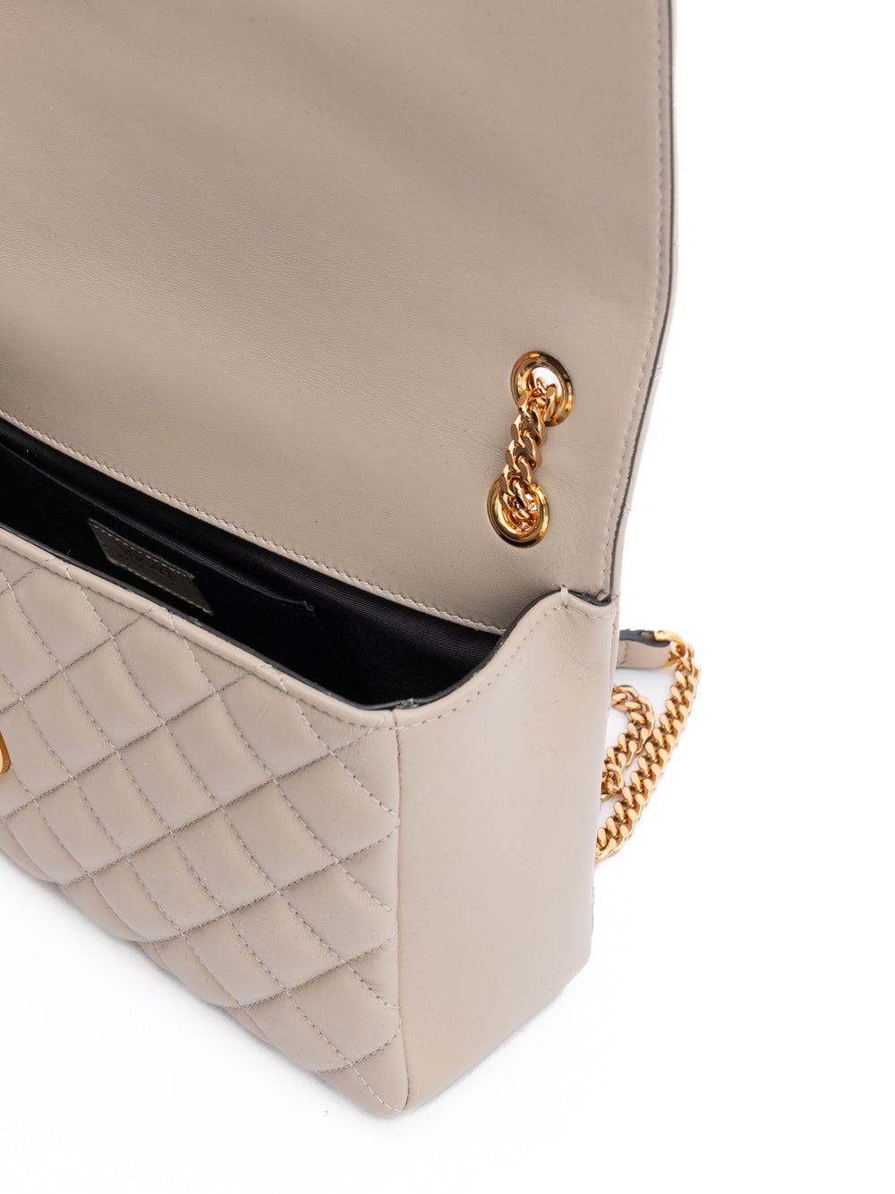 Bolsa de Ombro Versace Taupe em Couro Acolchoado