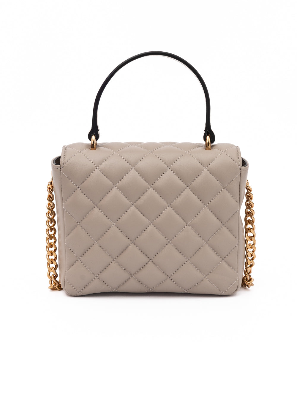 Bolsa Versace de Couro Matelassê Taupe