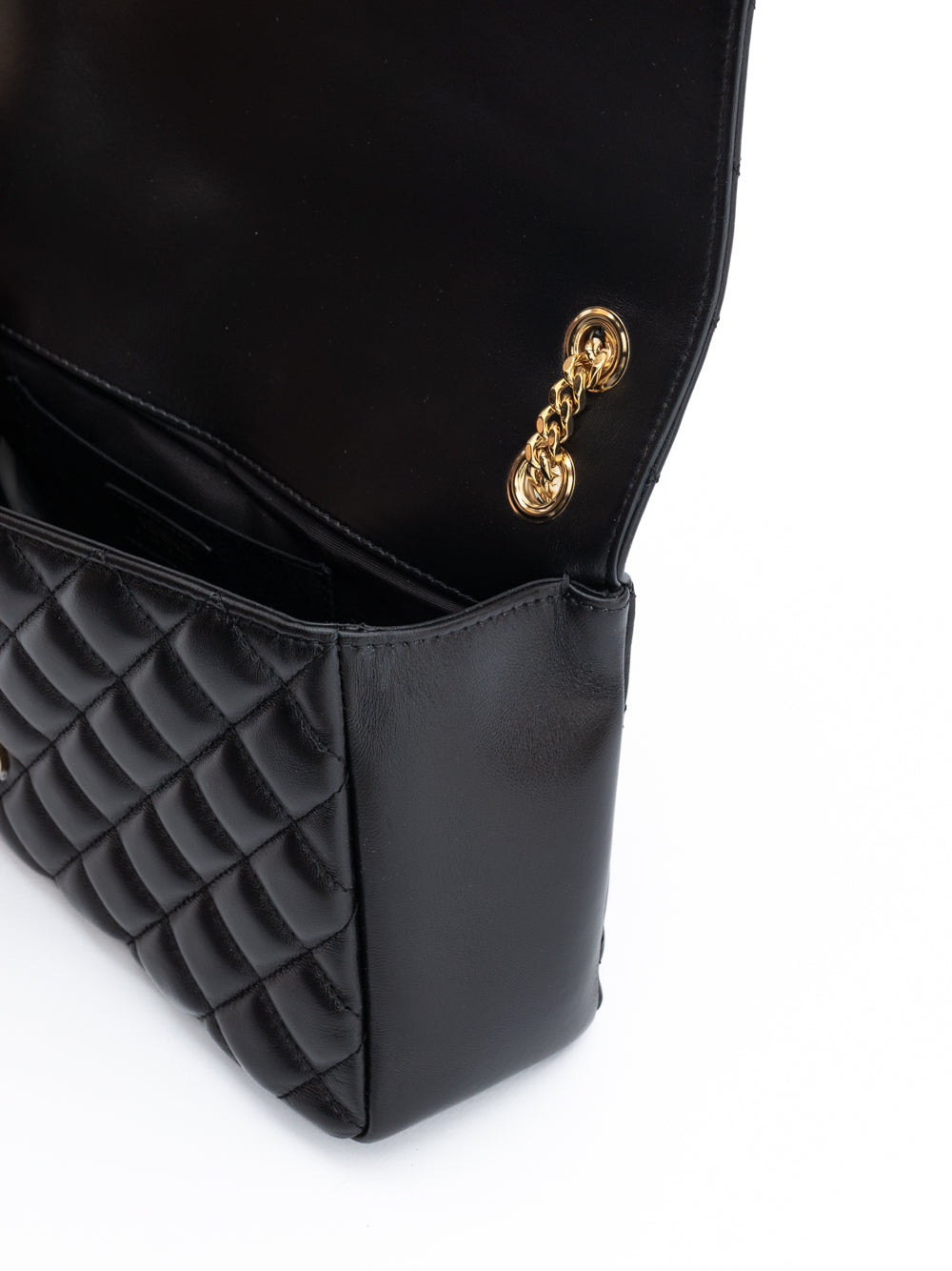 Versace Black Quilted Leather Shoulder Strap Bag