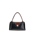 Bolsa de Ombro Versace em Couro de Bezerro Preto Bos Taurus