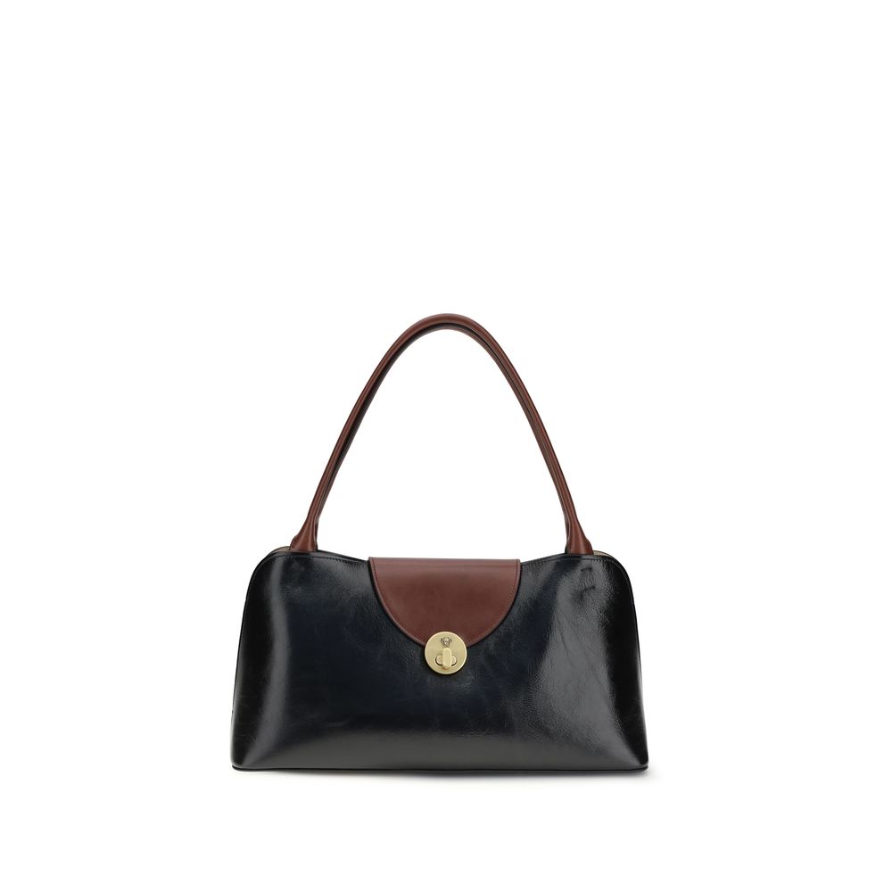 Bolsa de Ombro Versace em Couro de Bezerro Preto Bos Taurus