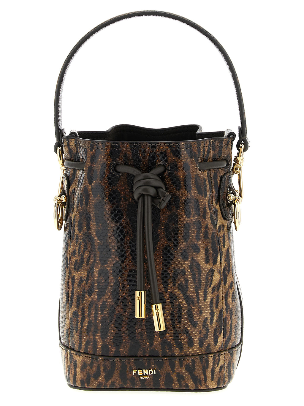 Bolsa Fendi de Veludo Marrom e Couro