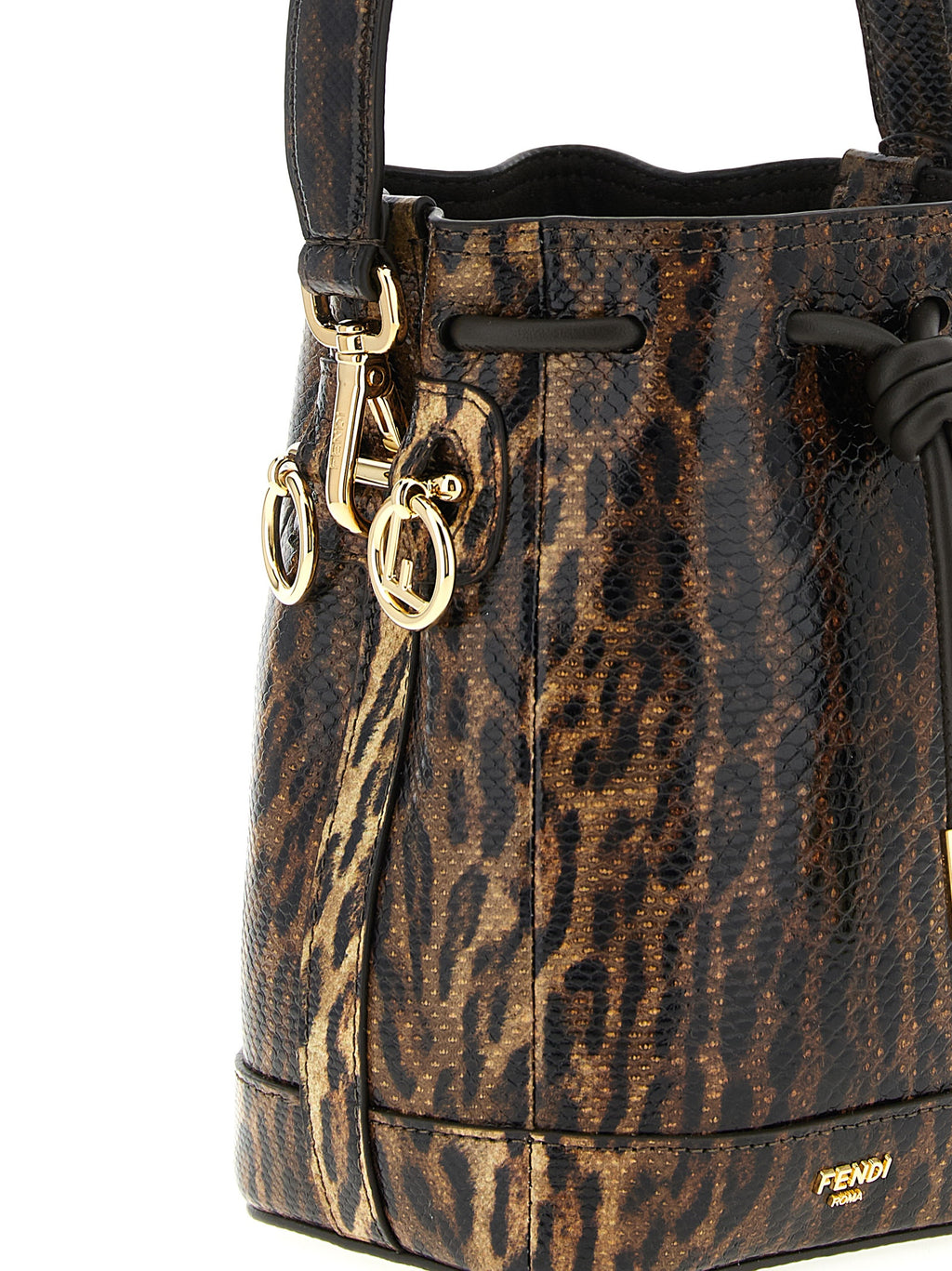 Bolsa Fendi de Veludo Marrom e Couro