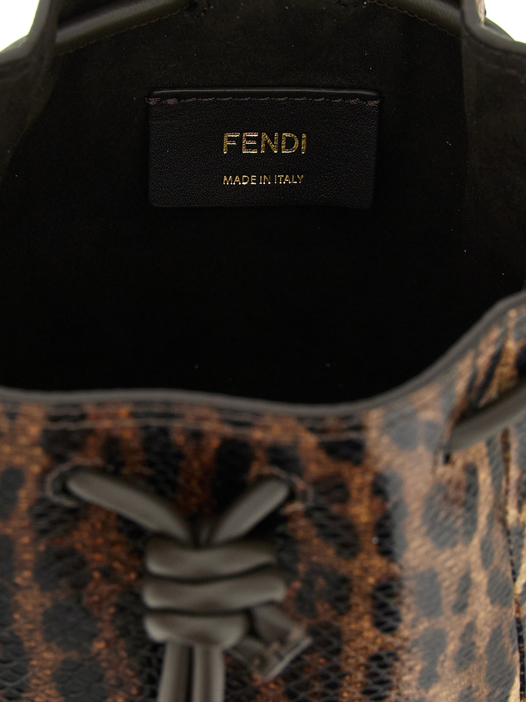 Bolsa Fendi de Veludo Marrom e Couro