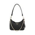Bolsa de Ombro Prada em Couro de Bezerro Preto Bos Taurus