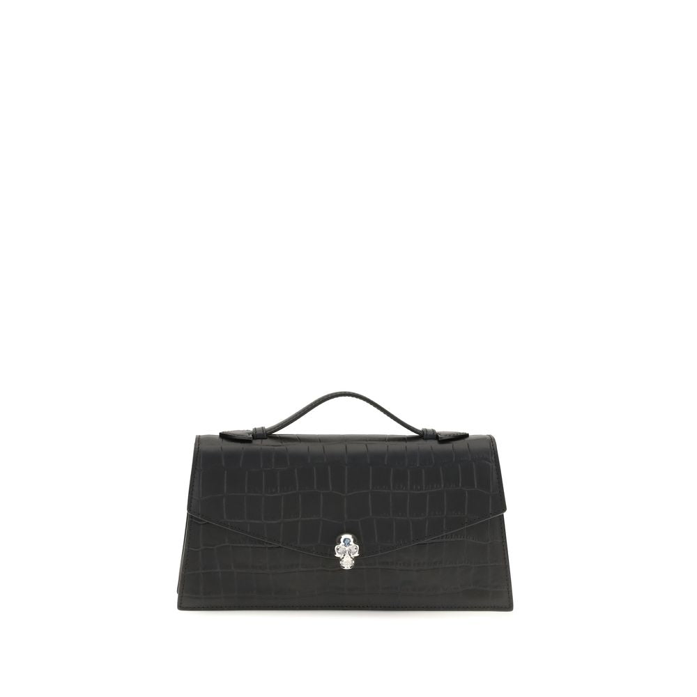 Bolsa Alexander McQueen em Couro de Bezerro Preto Bos Taurus