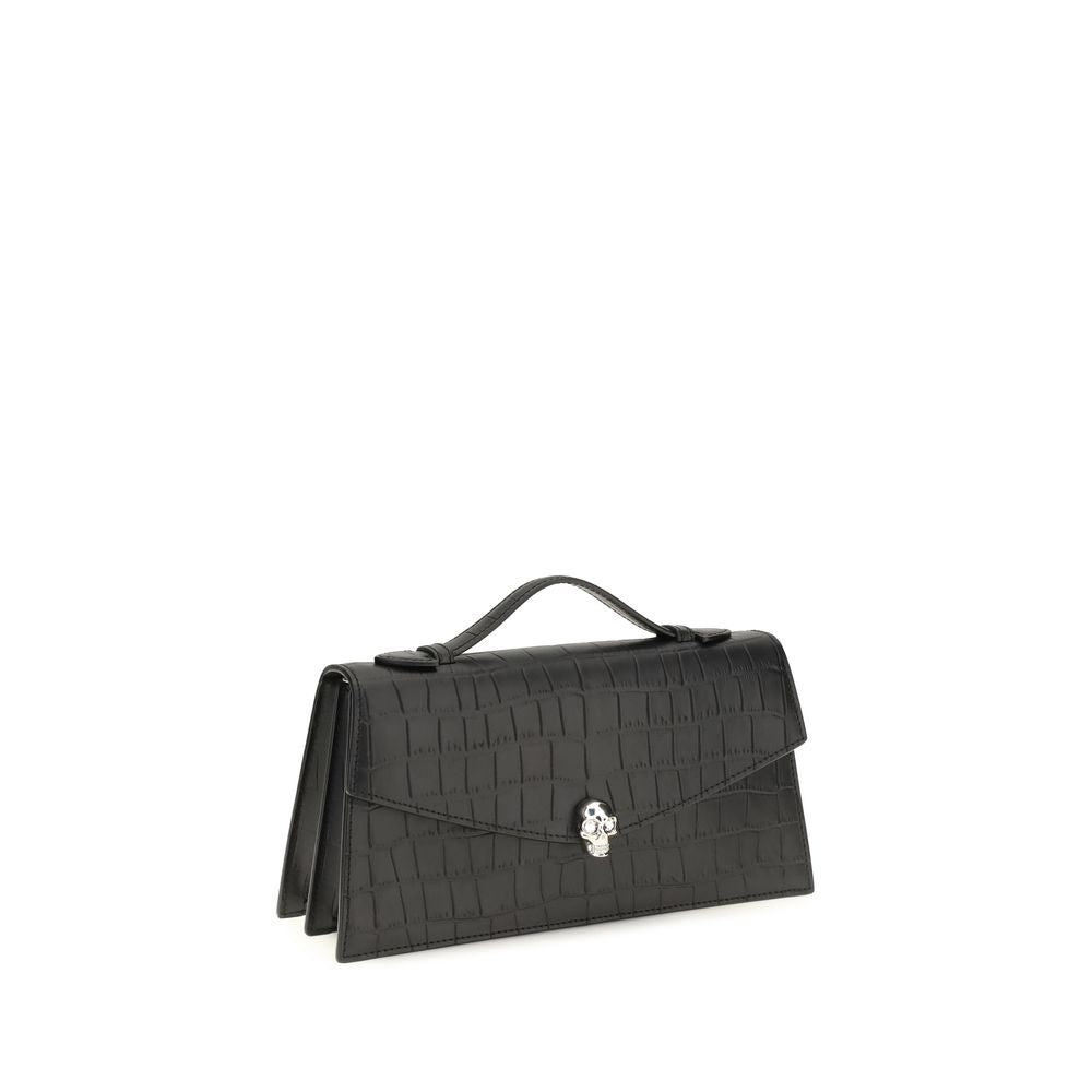 Bolsa Alexander McQueen em Couro de Bezerro Preto Bos Taurus