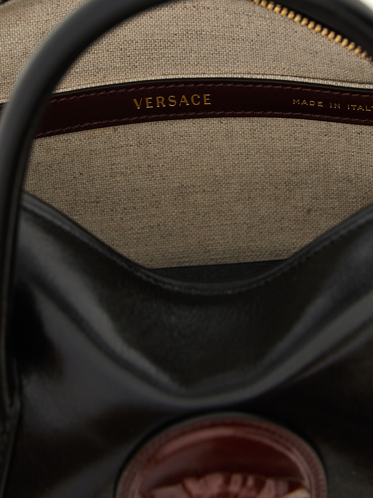 Bolsa Versace em Couro de Bezerro Preto