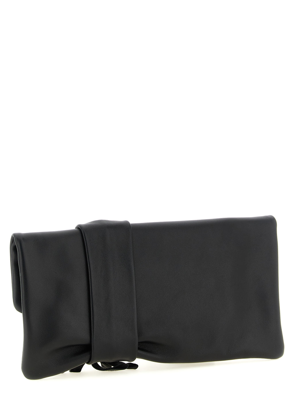 Bolsa Clutch Jimmy Choo de Couro de Cordeiro Preta