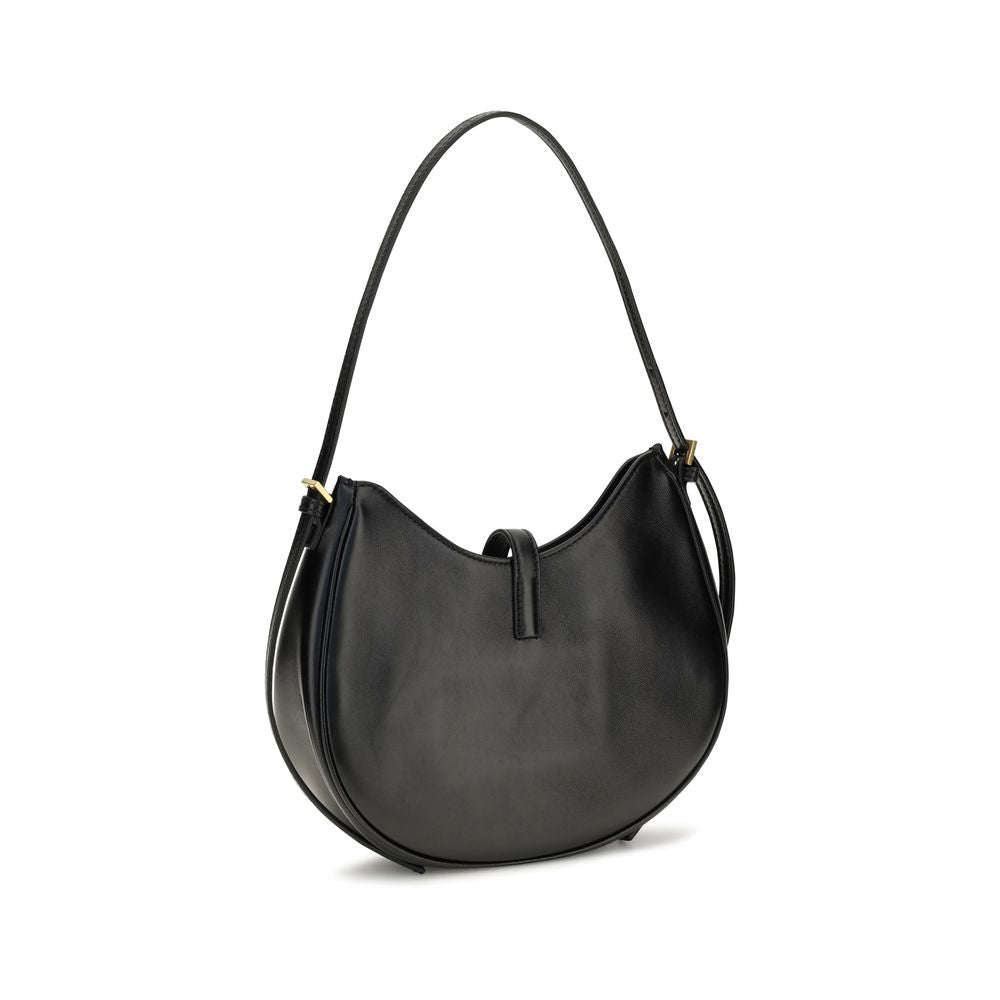 Bolsa de Ombro Versace em Couro de Bezerro Preto Bos Taurus