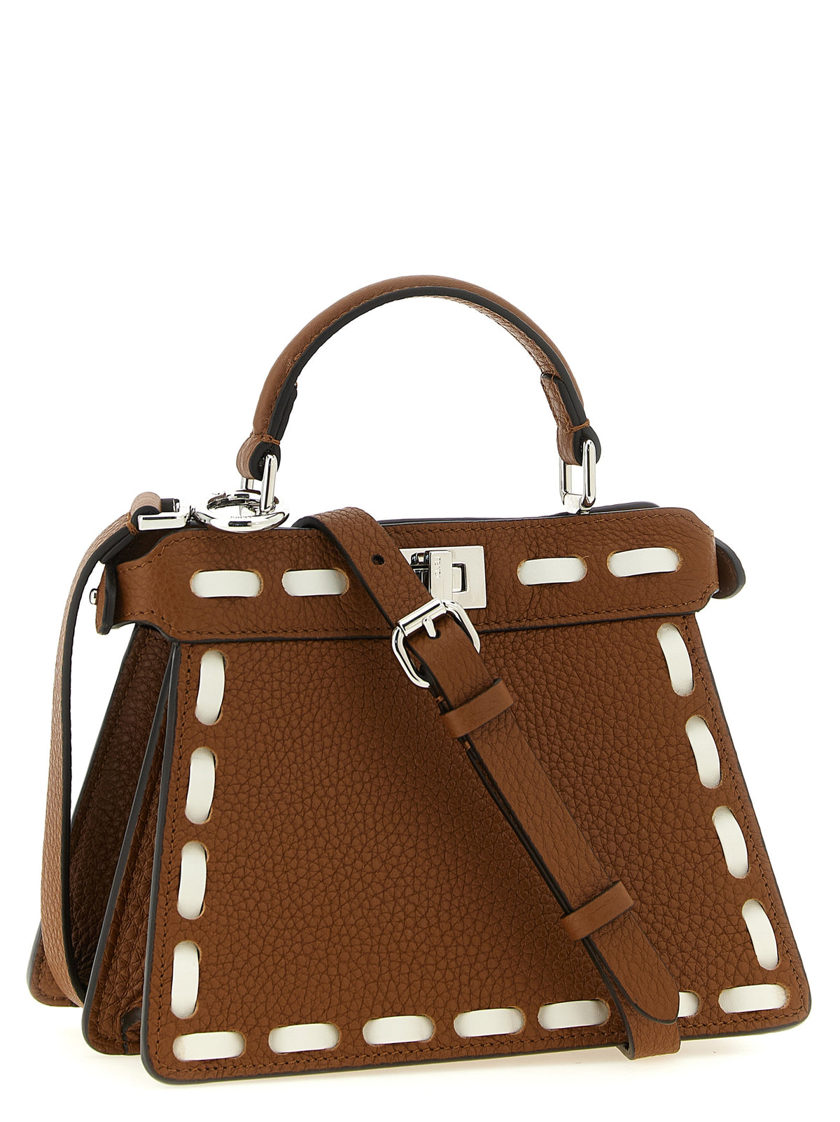 Bolsa Fendi em Couro de Bezerro Marrom
