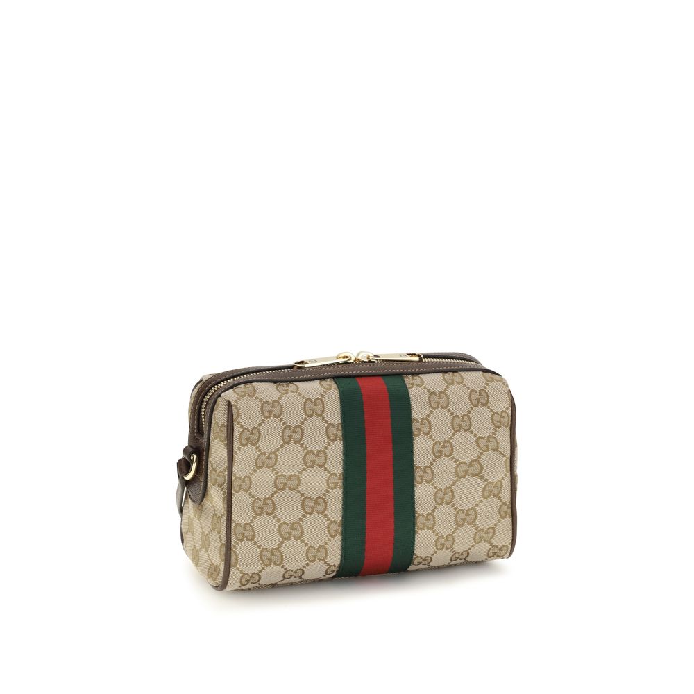 Bolsa de Ombro Gucci Bege em Tecido
