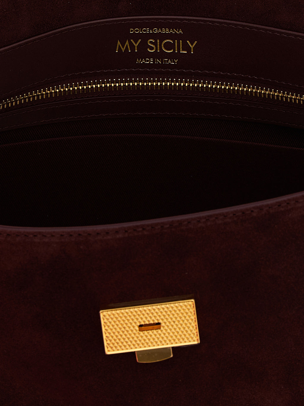Bolsa Dolce & Gabbana de Couro de Vitelo Borgonha