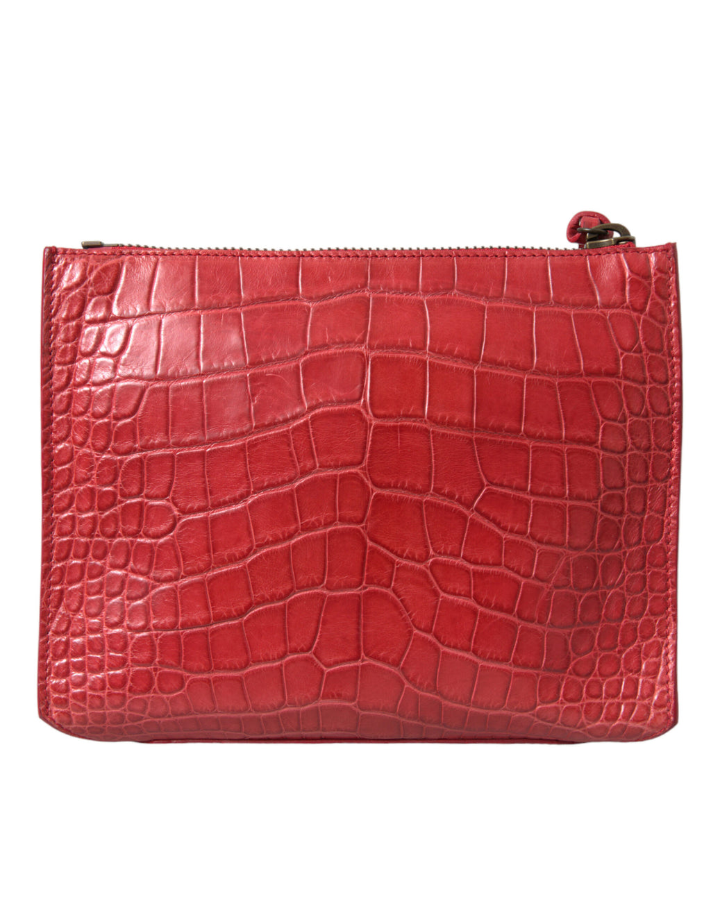 Balenciaga Bolsa Wristlet Clutch de Couro Exótico Vermelho Modelo Clássico