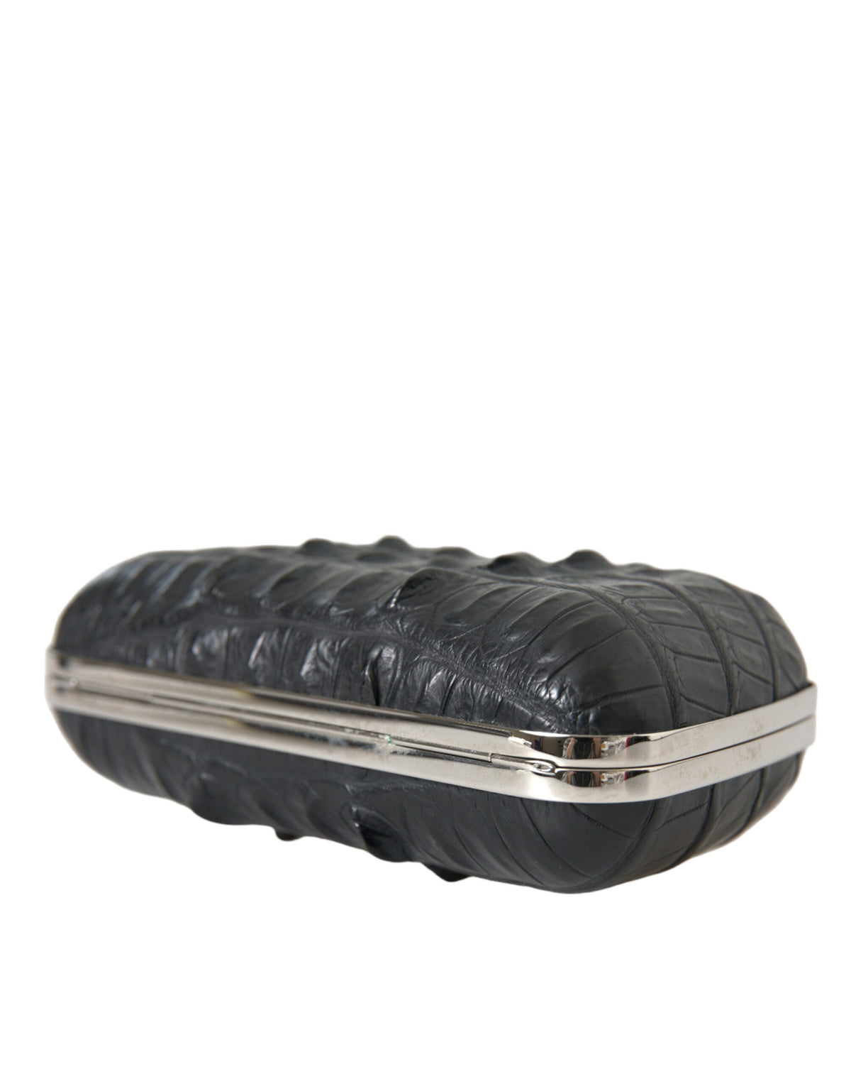 Balenciaga Bolsa Clutch de Ombro Transversal Box em Couro Exótico Preto
