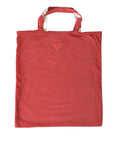 Prada Red Jersey Fabric Logo Shoulder Shopping Tote Bag
