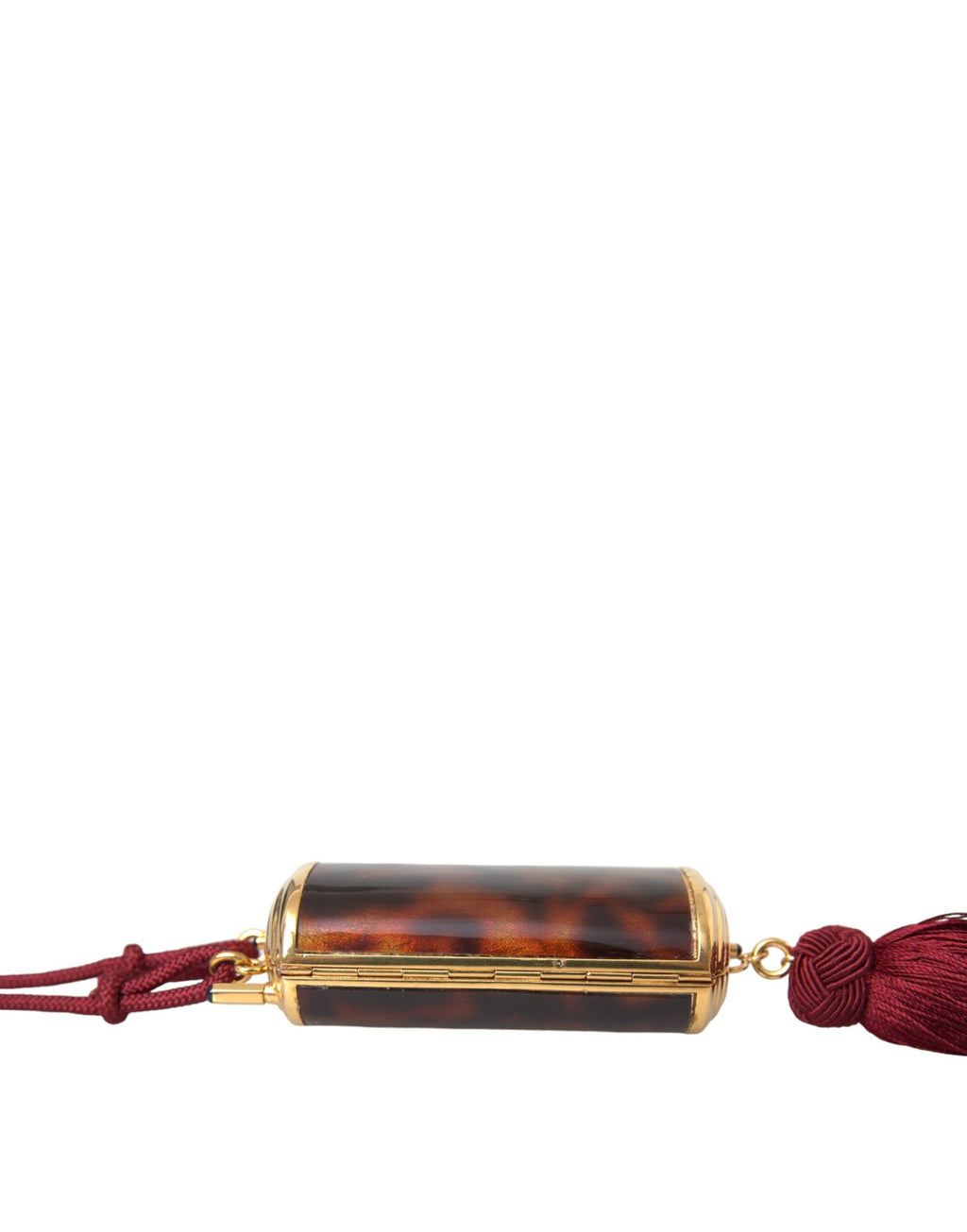 Bolsa Mini Espelho com Borla Estampa Oncinha Marrom Dolce & Gabbana