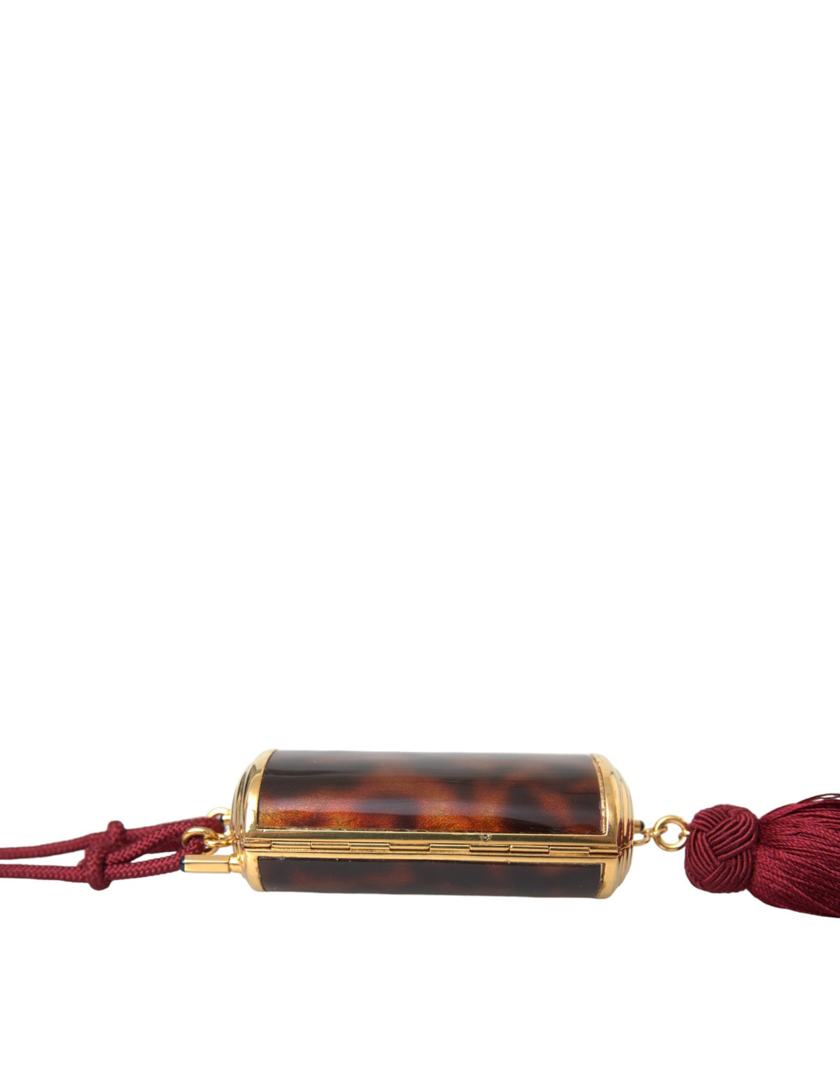 Bolsa Mini Espelho com Borla Estampa Oncinha Marrom Dolce & Gabbana
