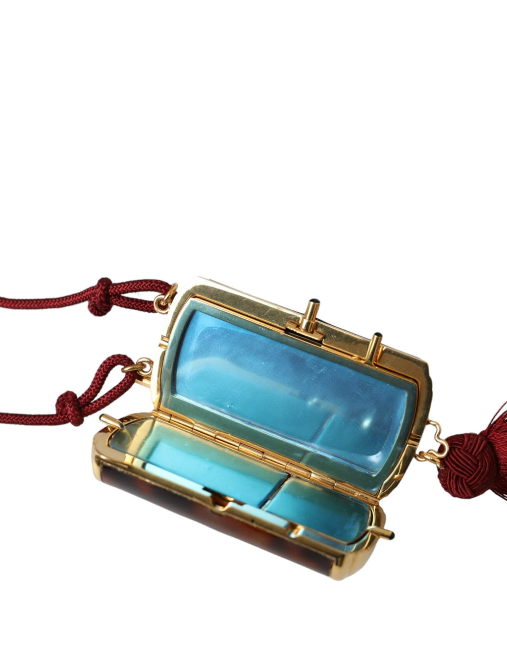 Bolsa Mini Espelho com Borla Estampa Oncinha Marrom Dolce & Gabbana
