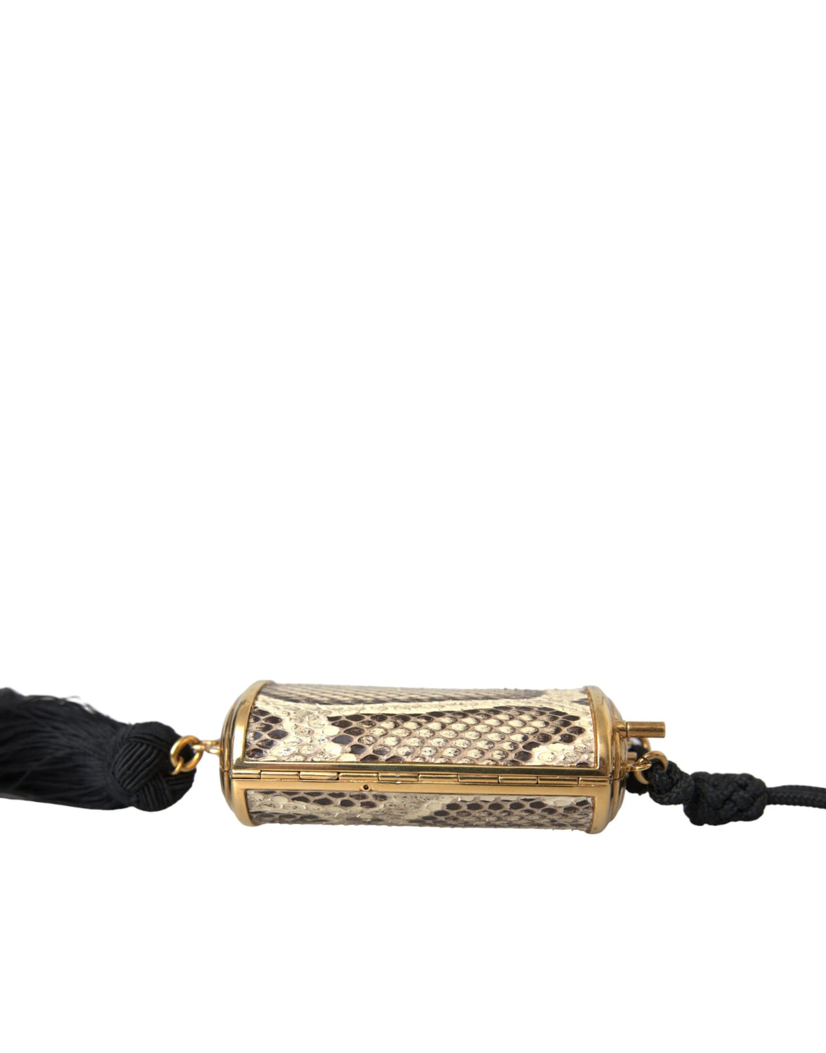 Bolsa Espelho de Mão Dolce & Gabbana Bege Couro Exótico com Tassel