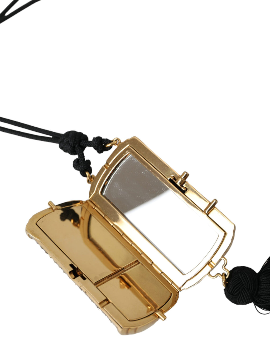 Bolsa Espelho de Mão Dolce & Gabbana Bege Couro Exótico com Tassel