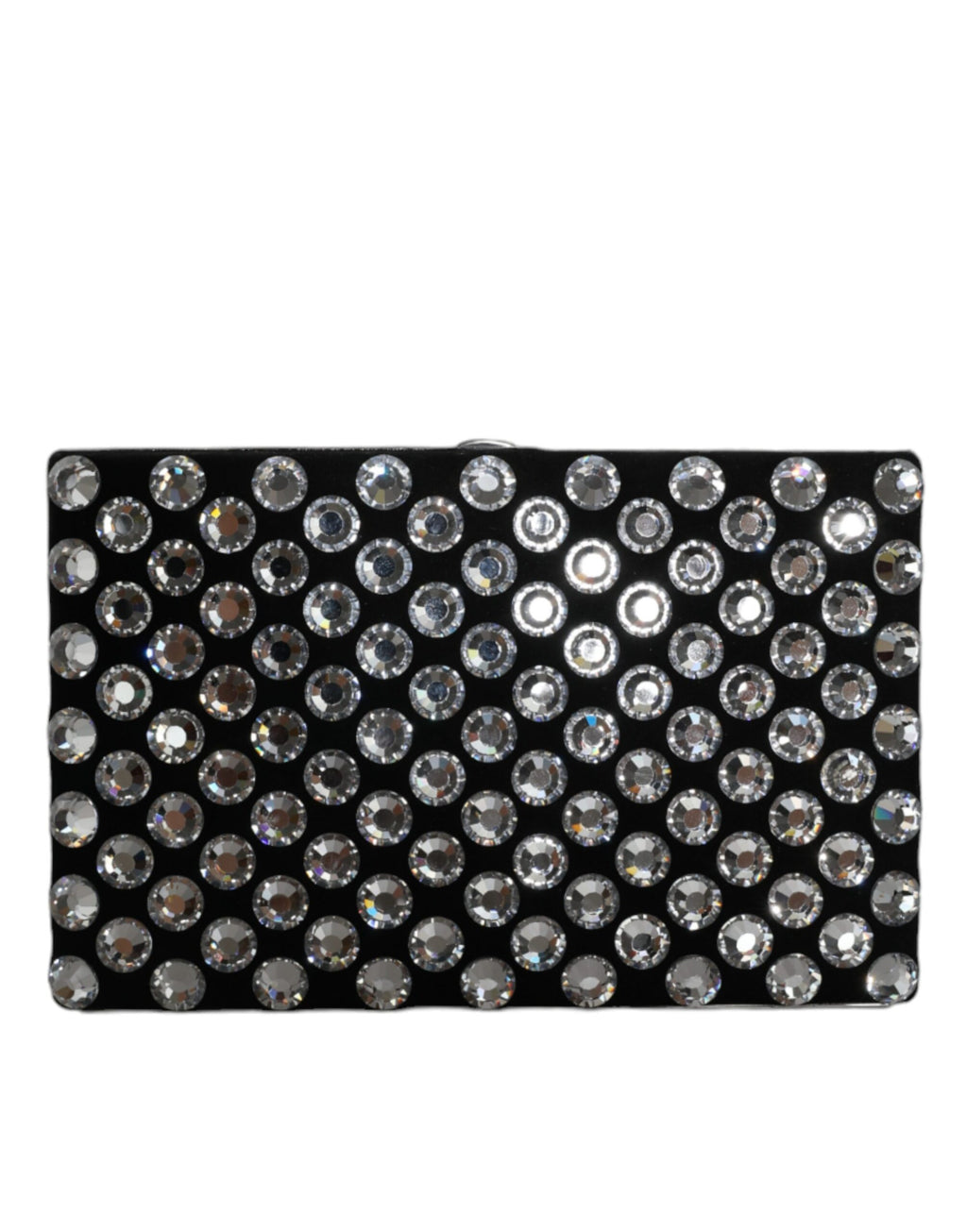 Bolsa clutch Dolce & Gabbana preta de veludo com cristais para festa à noite