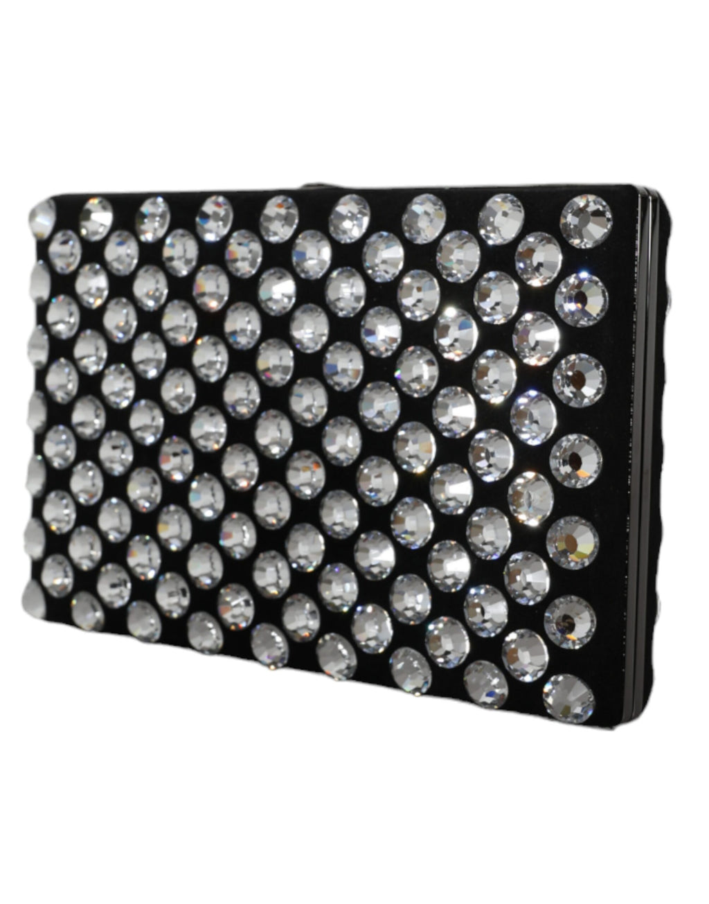 Bolsa clutch Dolce & Gabbana preta de veludo com cristais para festa à noite