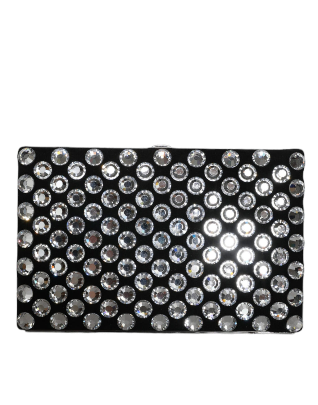 Bolsa clutch Dolce & Gabbana preta de veludo com cristais para festa à noite