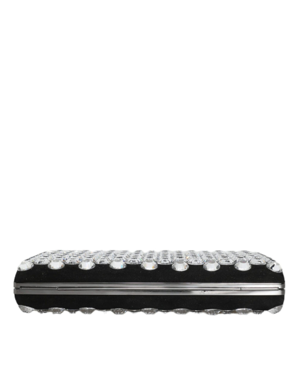 Bolsa clutch Dolce & Gabbana preta de veludo com cristais para festa à noite