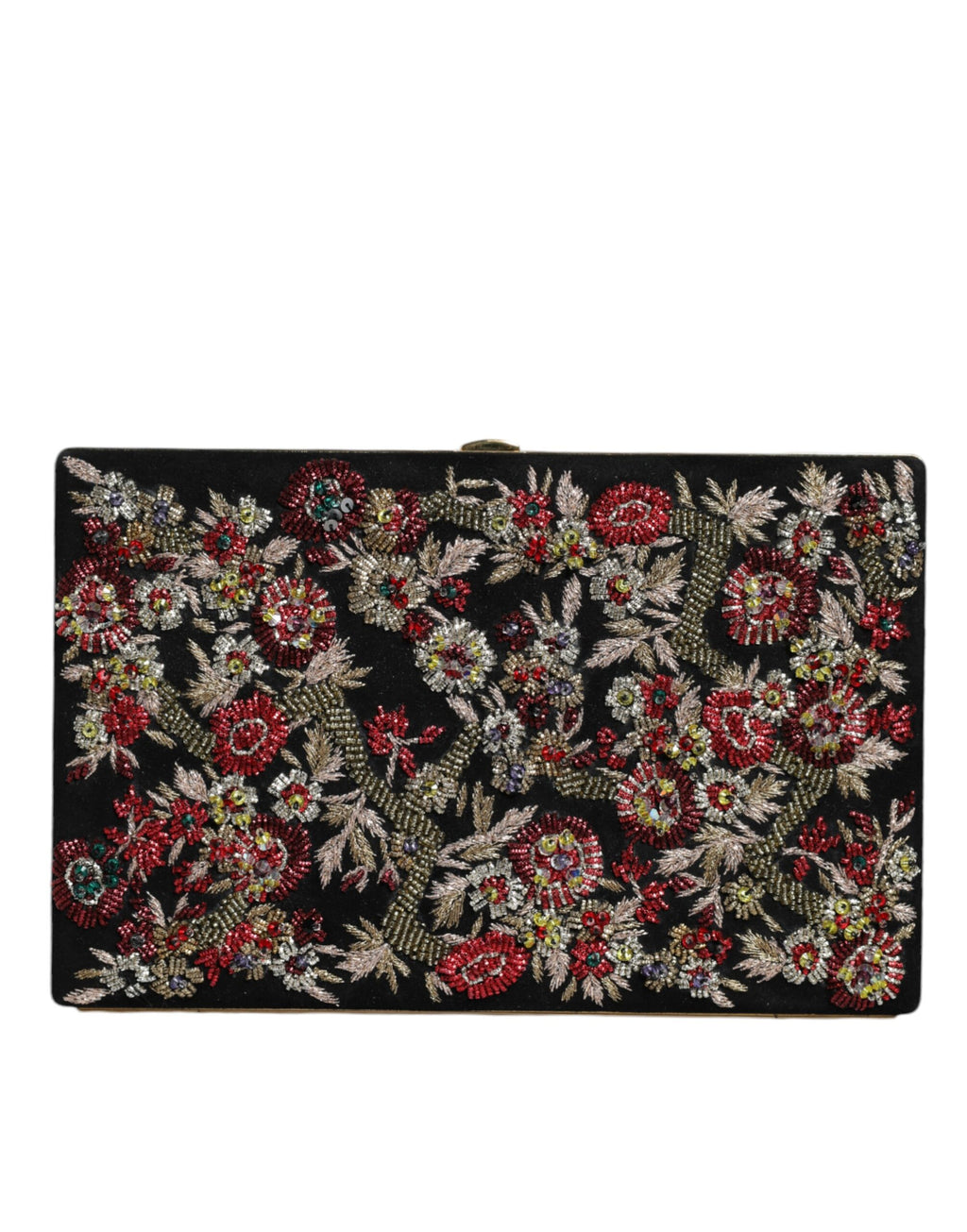 Dolce & Gabbana Bolsa de Mão Clutch Floral Multicolorida com Armação Dourada