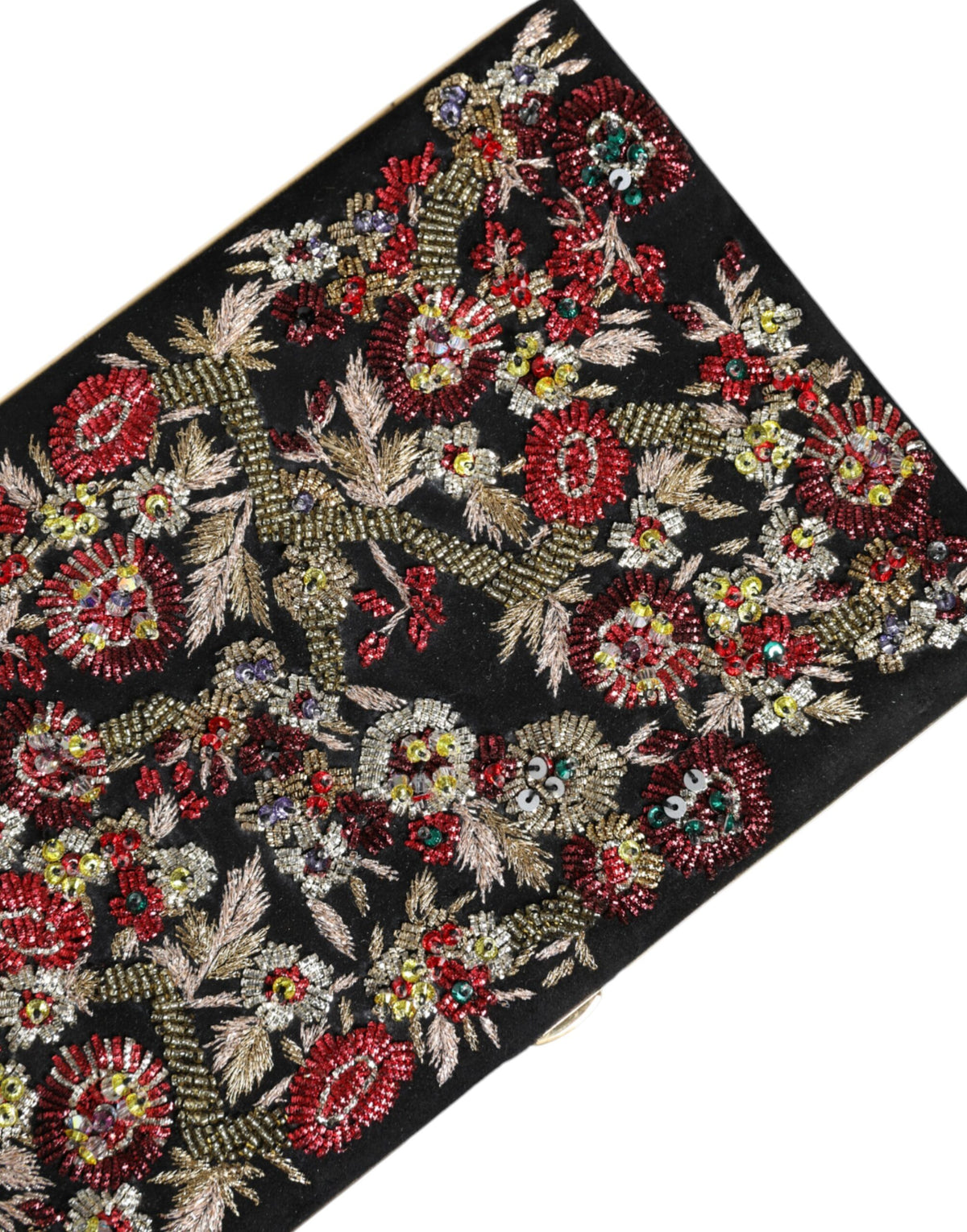 Dolce & Gabbana Bolsa de Mão Clutch Floral Multicolorida com Armação Dourada