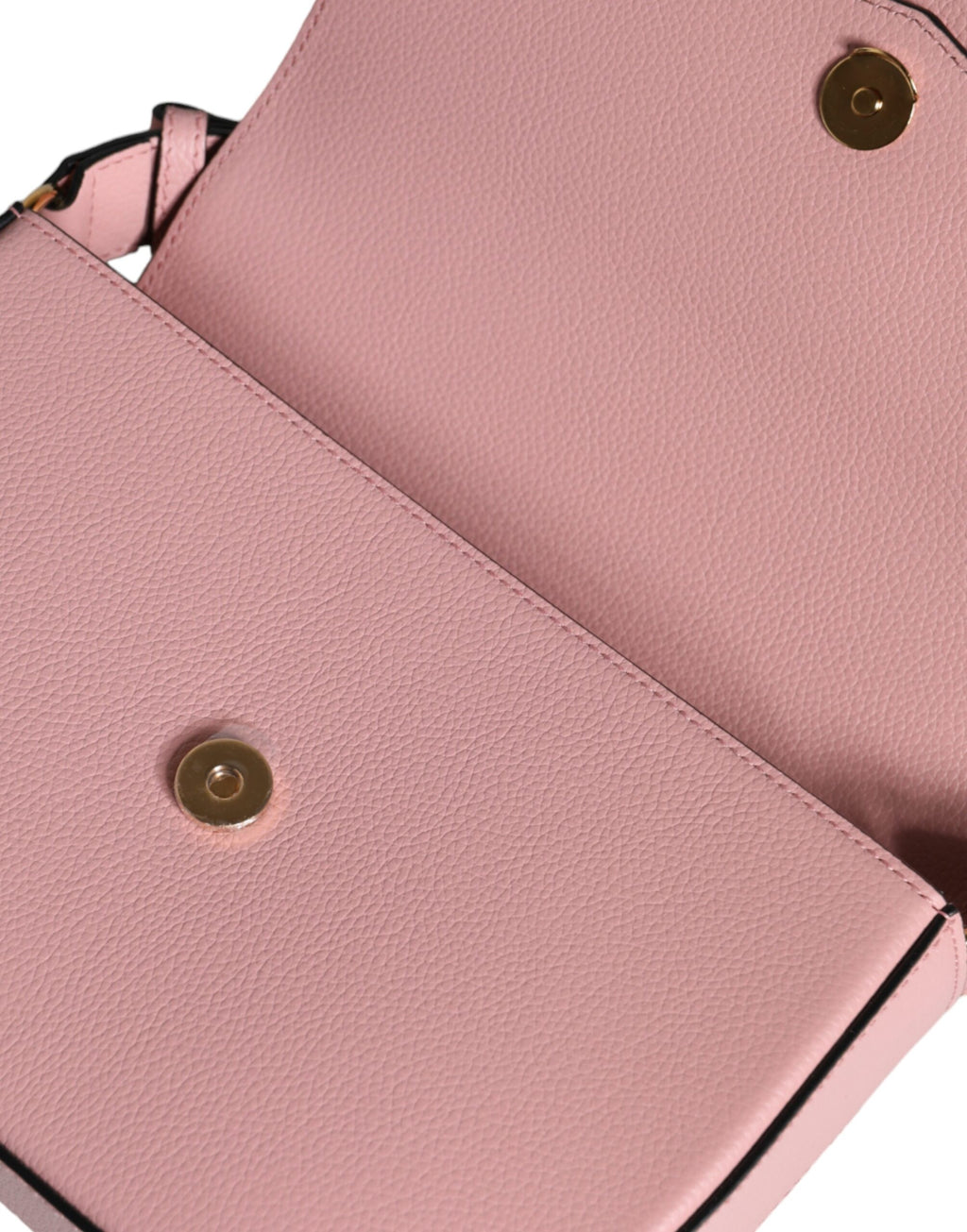 Bolsa Tiracolo Versace em Couro de Vitelo Rosa Granulado com Logotipo