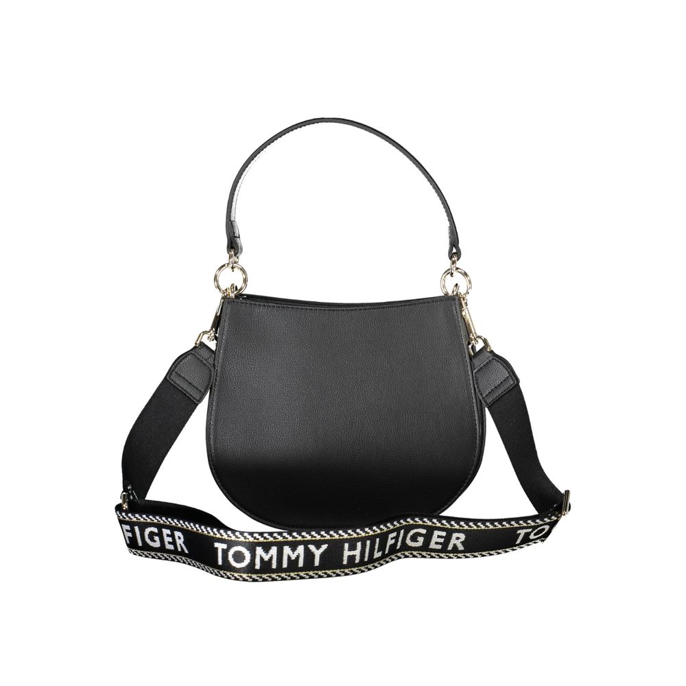 Bolsa Tommy Hilfiger preta de poliéster