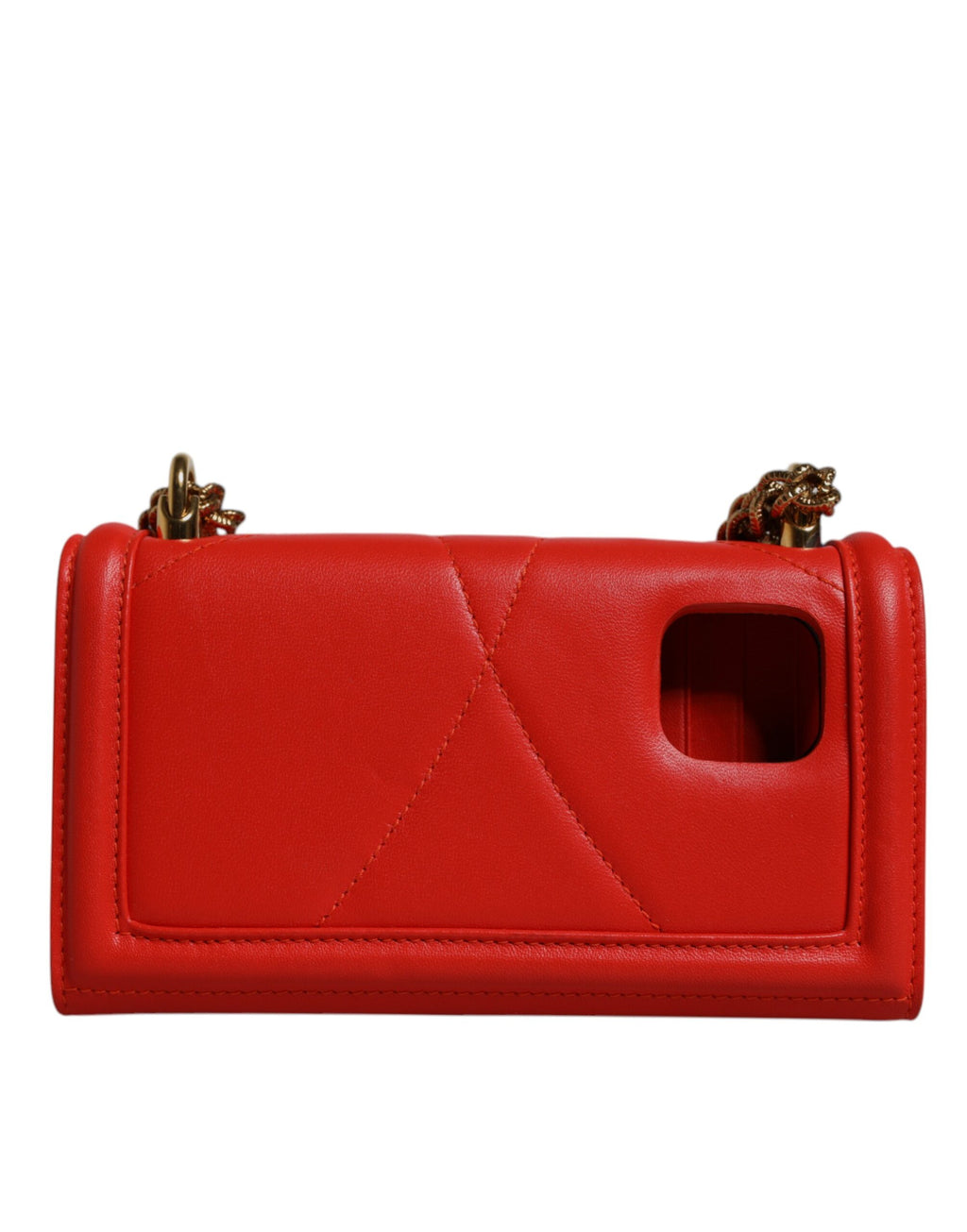 Bolsa Transversal Porta Celular Dolce & Gabbana Devotion Acolchoada Vermelha com Corrente
