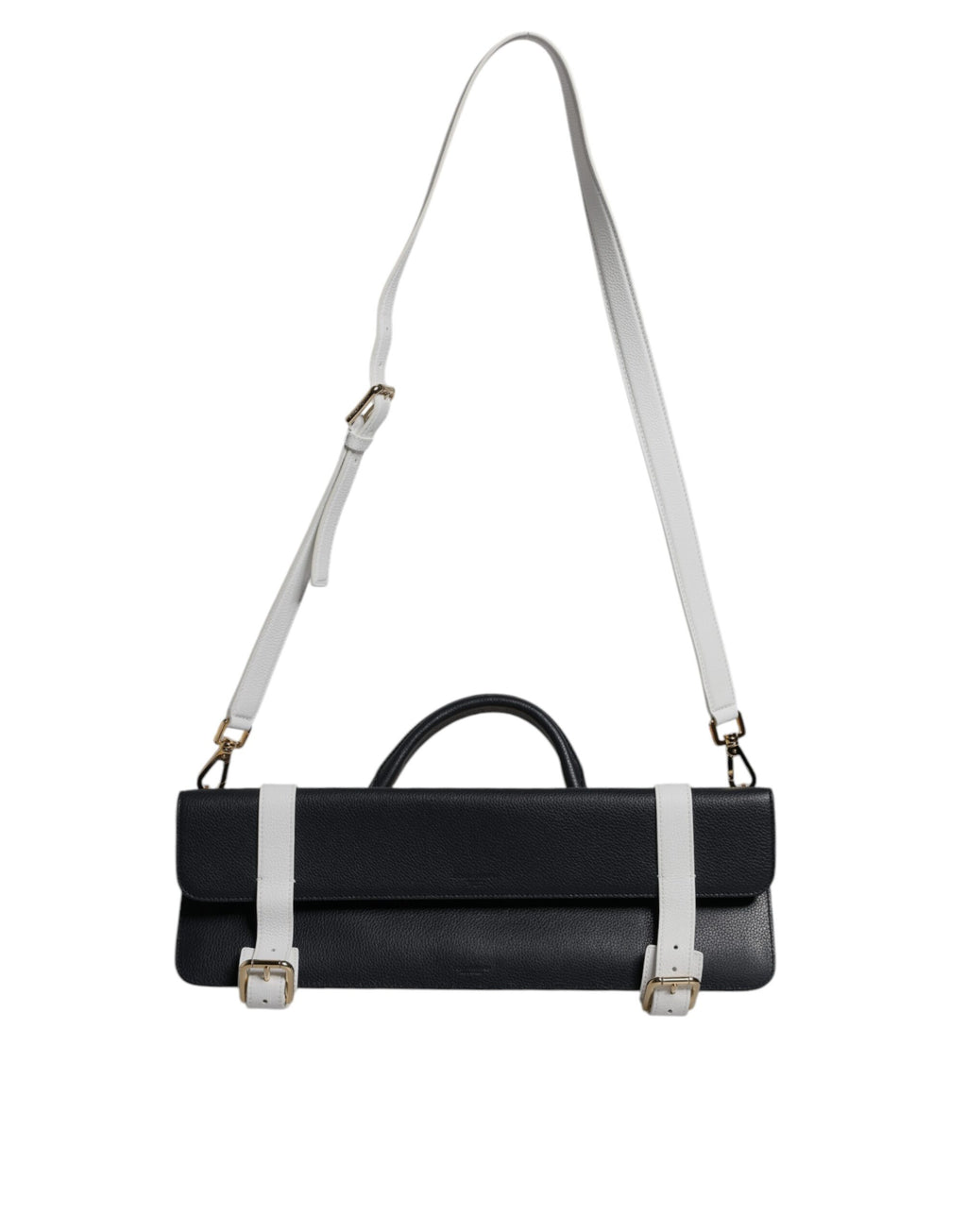 Bolsa Transversal de Couro de Vitelo Branca e Azul Dolce & Gabbana
