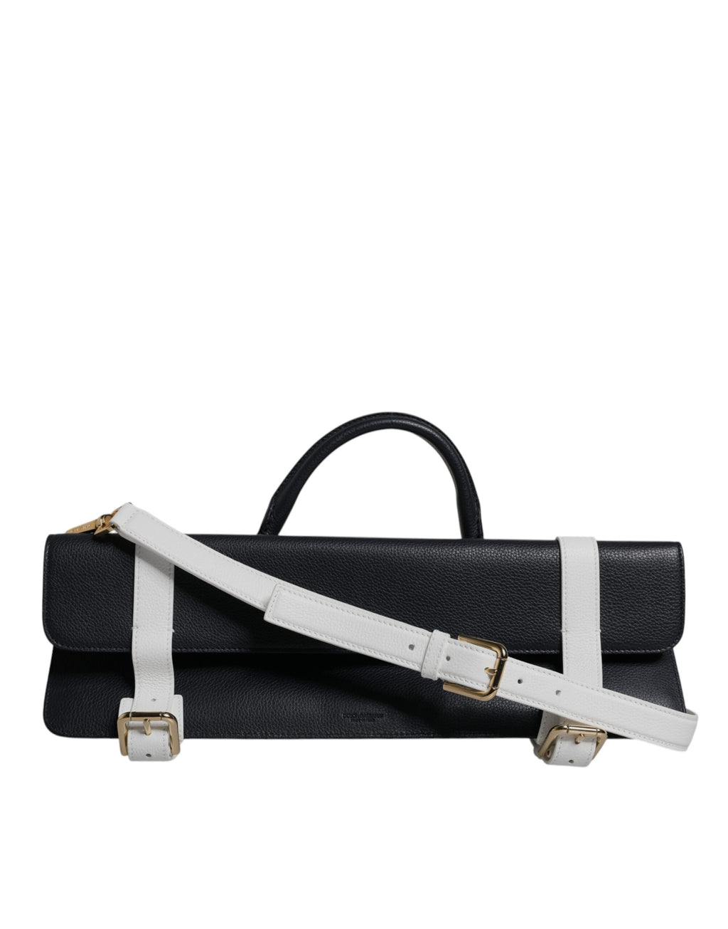 Bolsa Transversal de Couro de Vitelo Branca e Azul Dolce & Gabbana