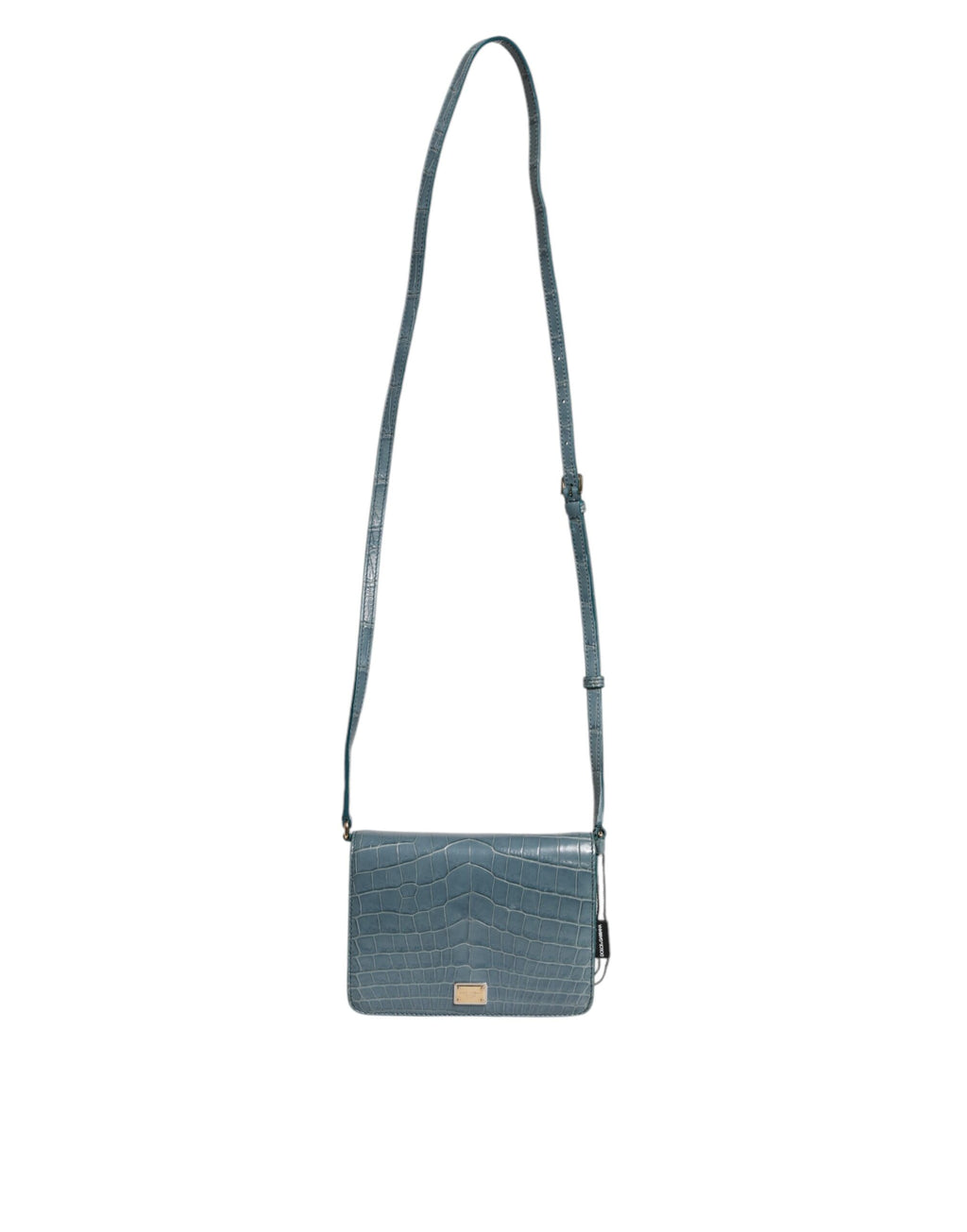 Minibolsa transversal Dolce & Gabbana de couro exótico verde com placa DG