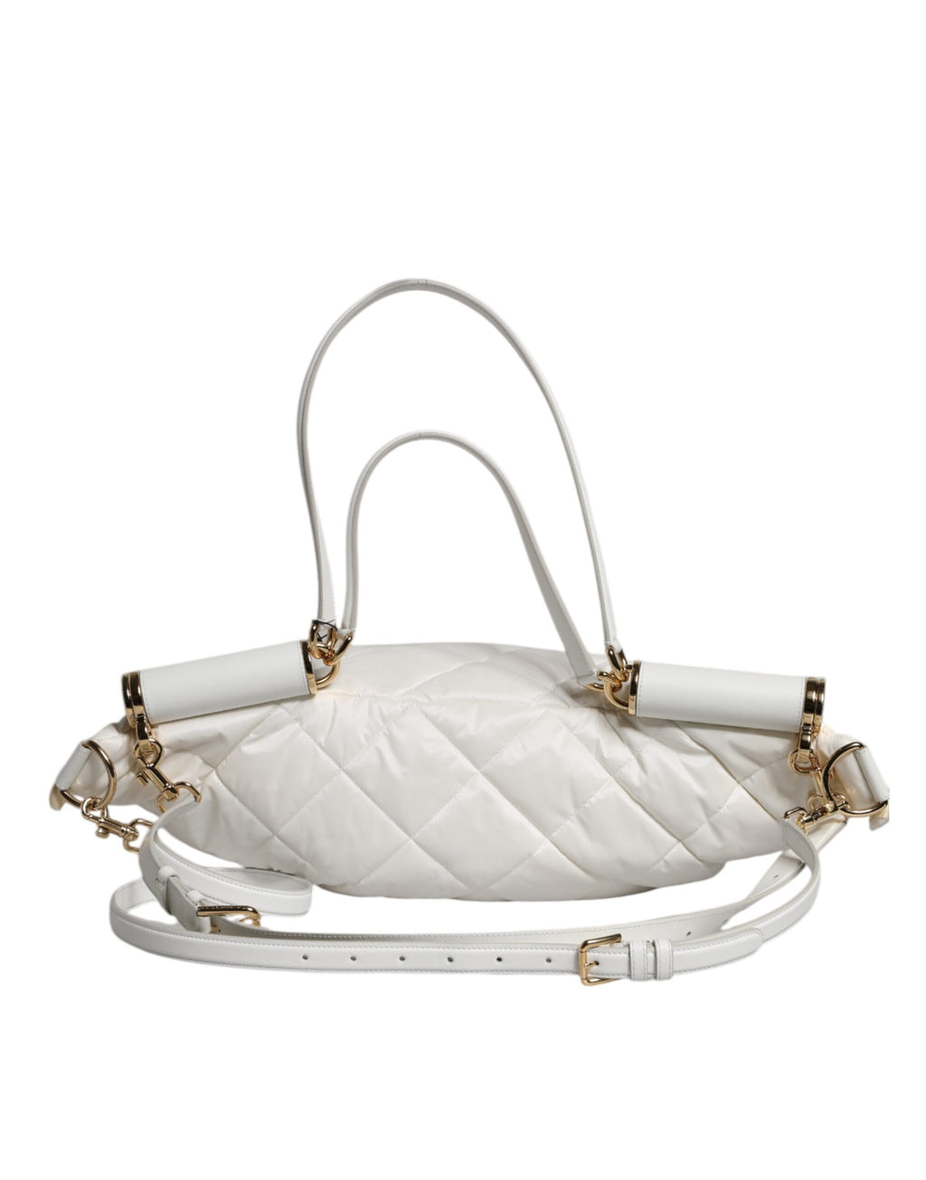 Bolsa De Cintura Dolce & Gabbana Branca Acolchoada Com Logo De Placa