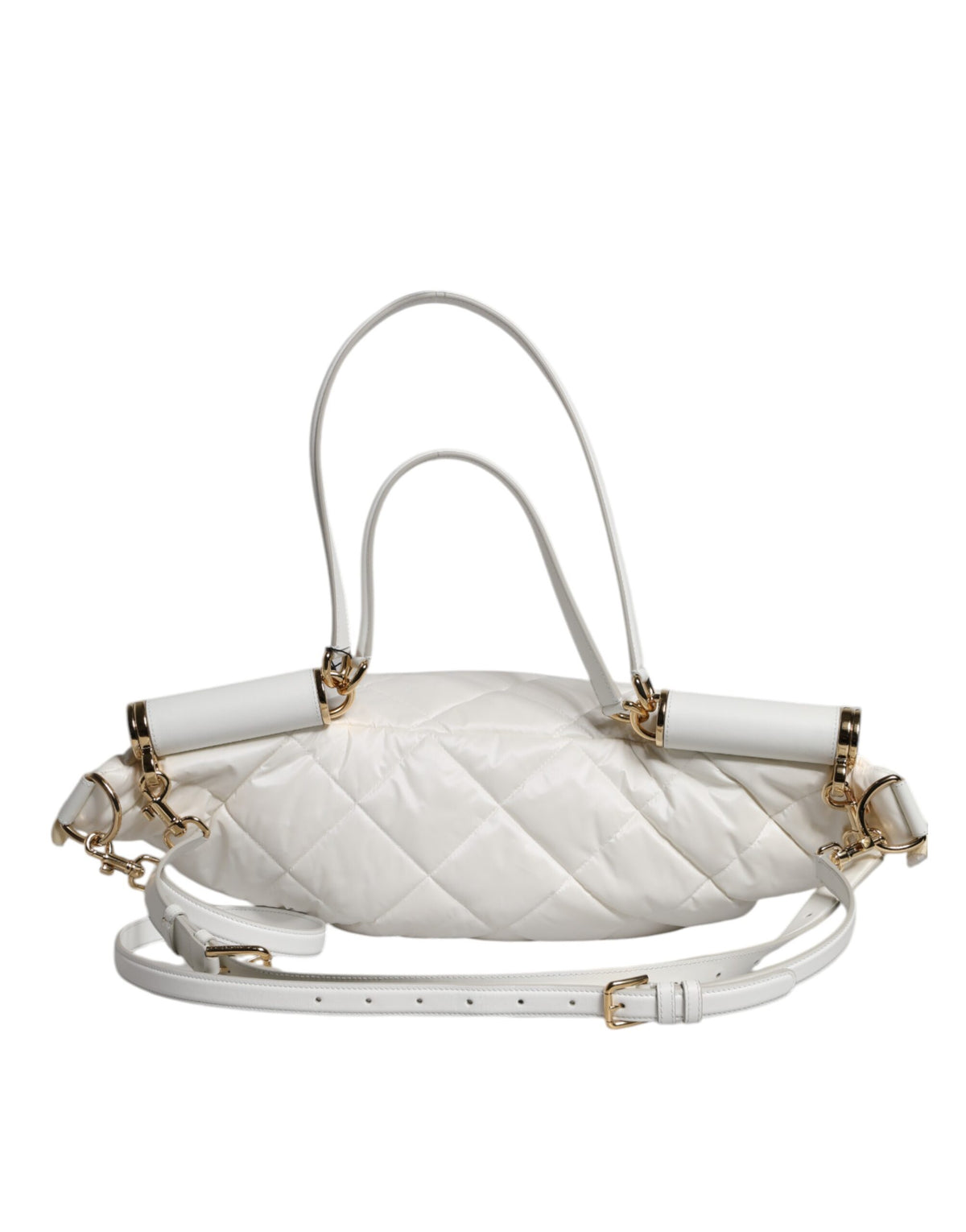 Bolsa De Cintura Dolce & Gabbana Branca Acolchoada Com Logo De Placa