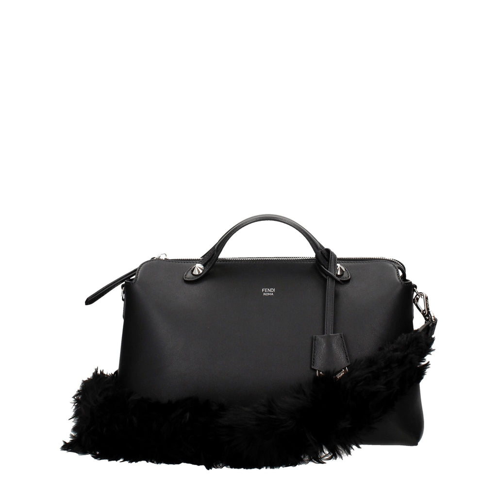 Bolsa de Ombro Fendi em Couro Preto